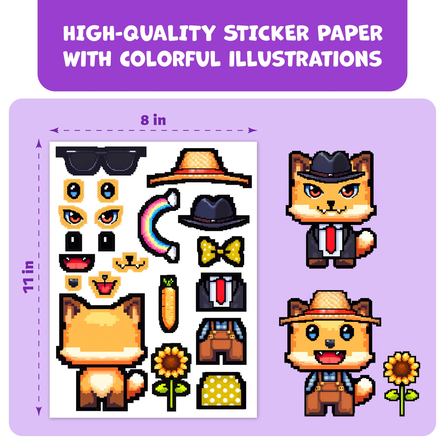 Pixel Buddy Make-a-Face Stickers for Kids