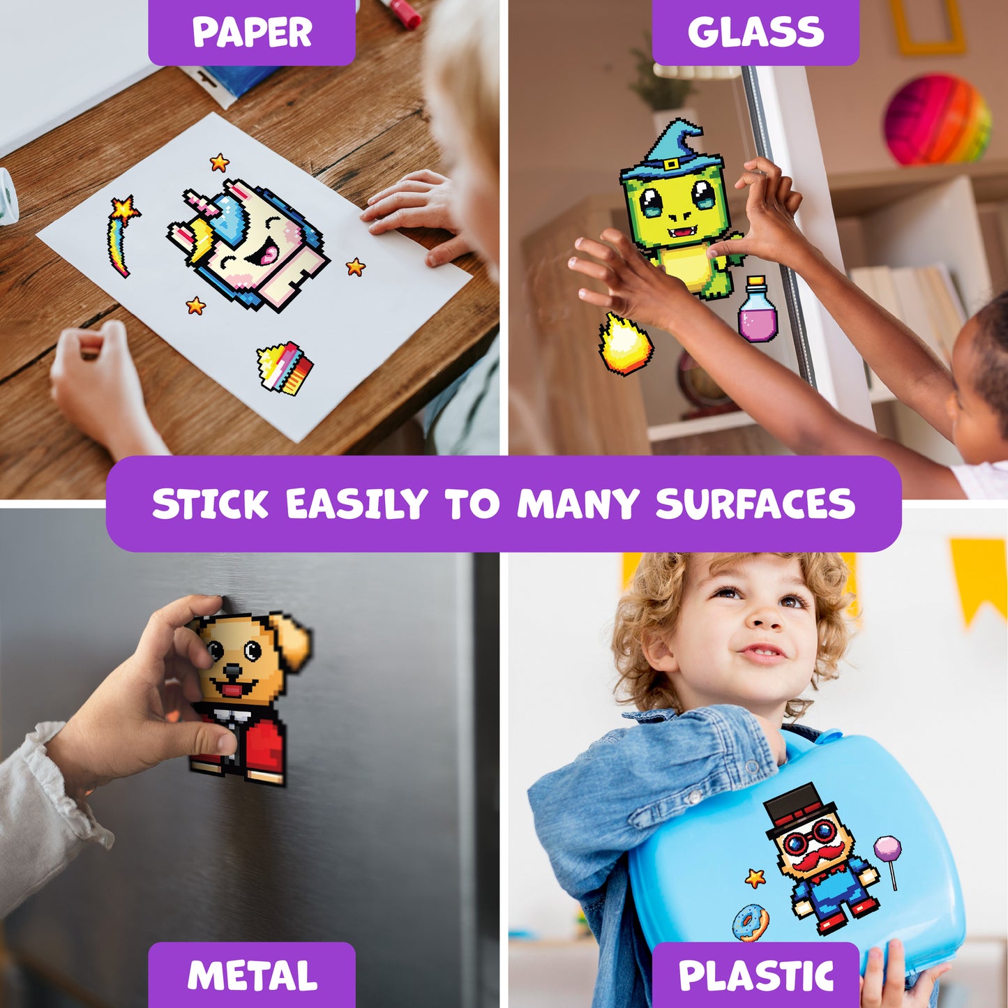Pixel Buddy Make-a-Face Stickers for Kids