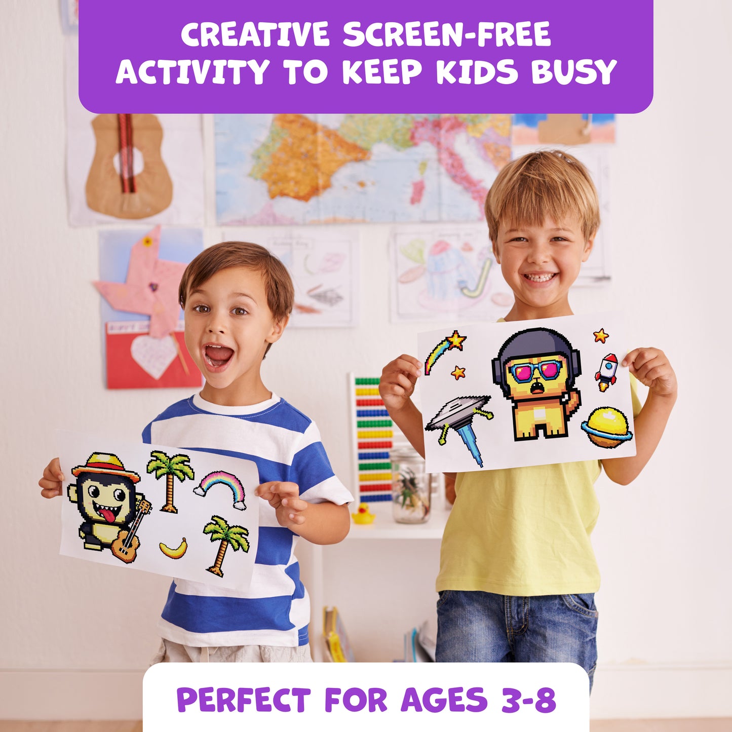 Pixel Buddy Make-a-Face Stickers for Kids