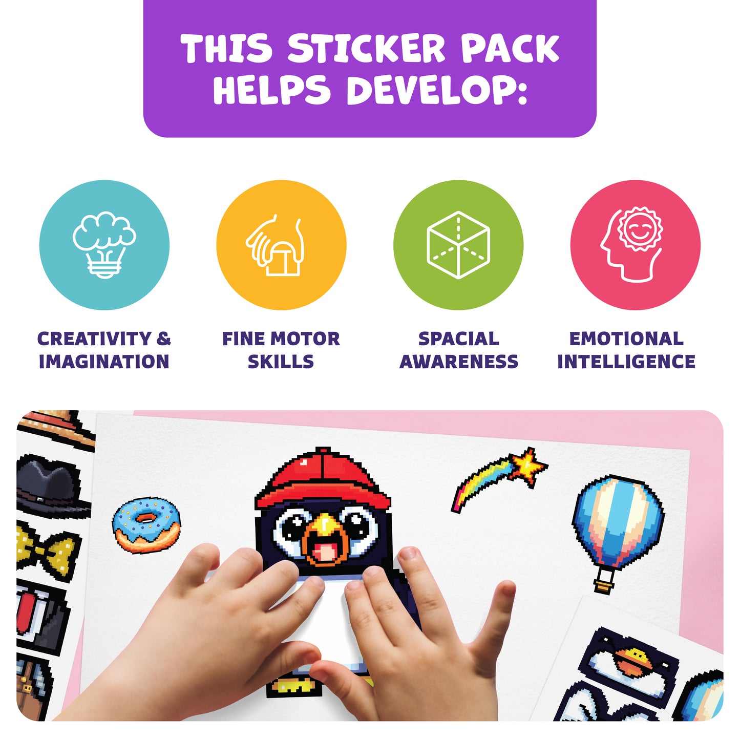 Pixel Buddy Make-a-Face Stickers for Kids