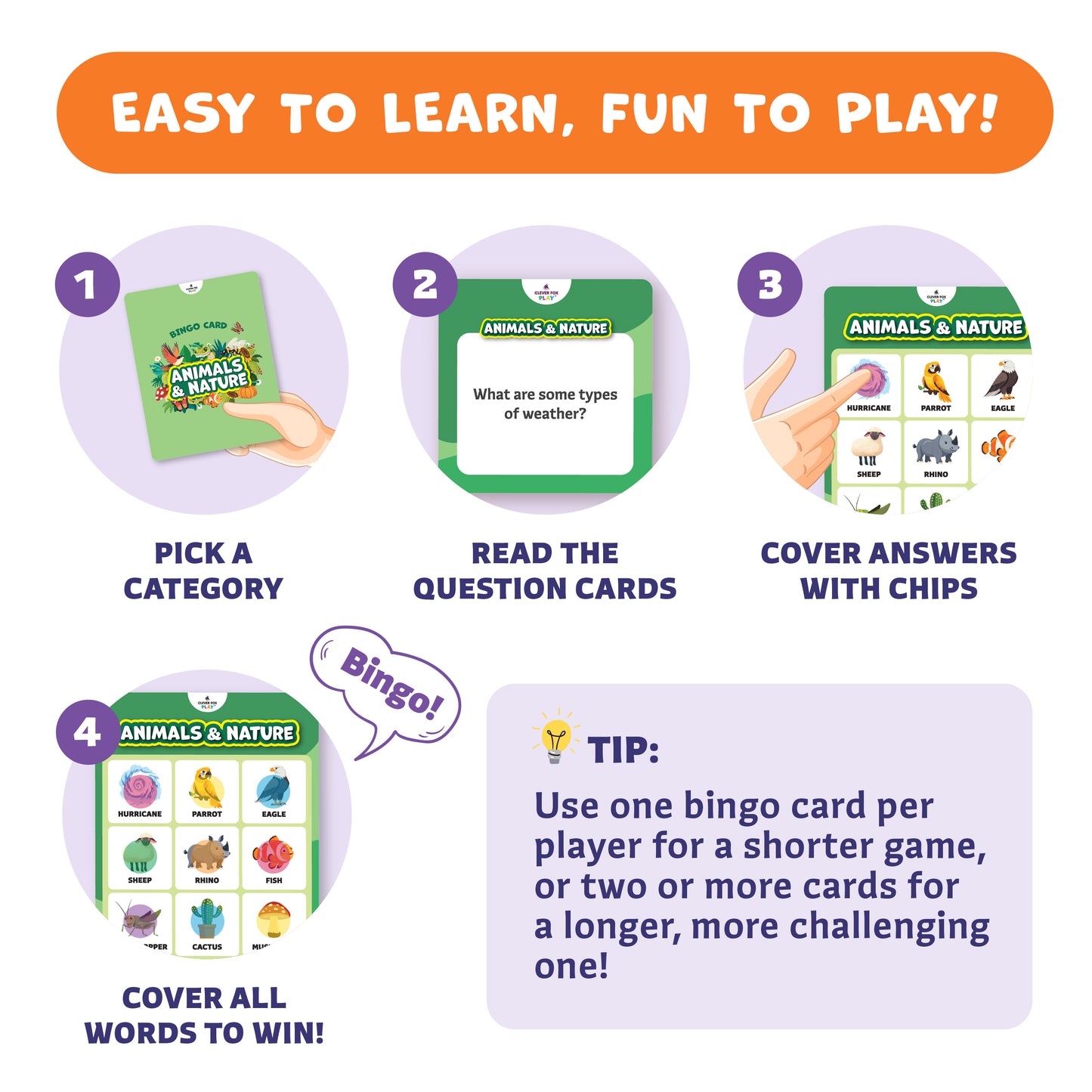 Bingo Lingo Quiz – Educational Reading & Sight Word Bingo Game for Kids