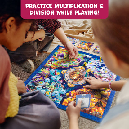 Number Hunter Multiplication & Division Math Board Game for Kids 8-12