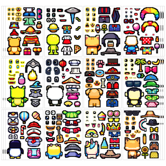 Pixel Buddy Make-a-Face Stickers for Kids