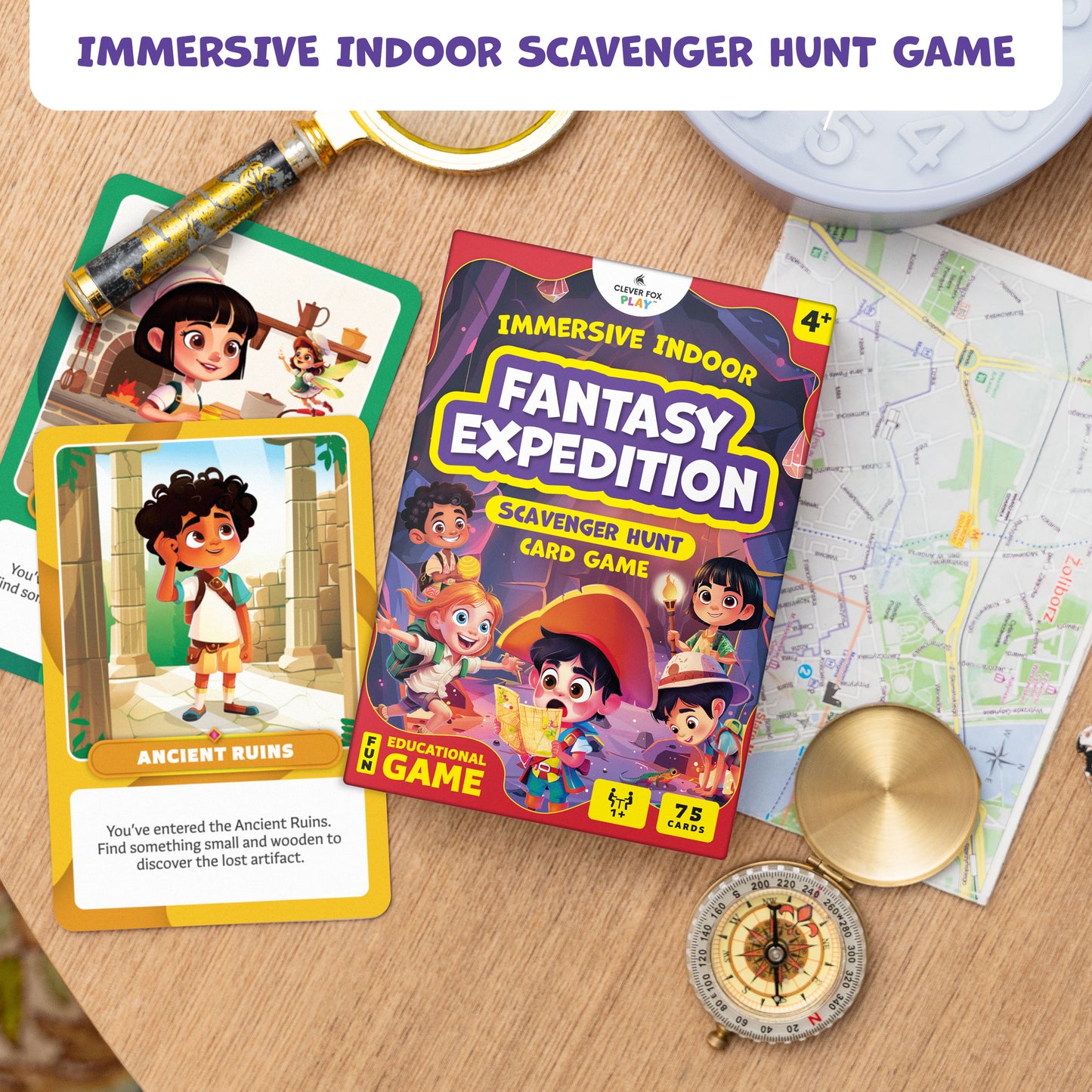 Fantasy Expedition – Immersive Indoor Scavenger Hunt Card Game