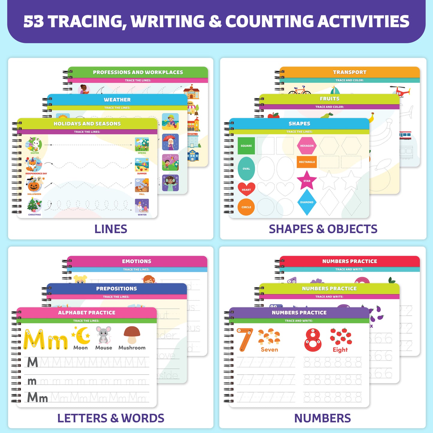 Preschool Workbook for Kids Ages 3-5