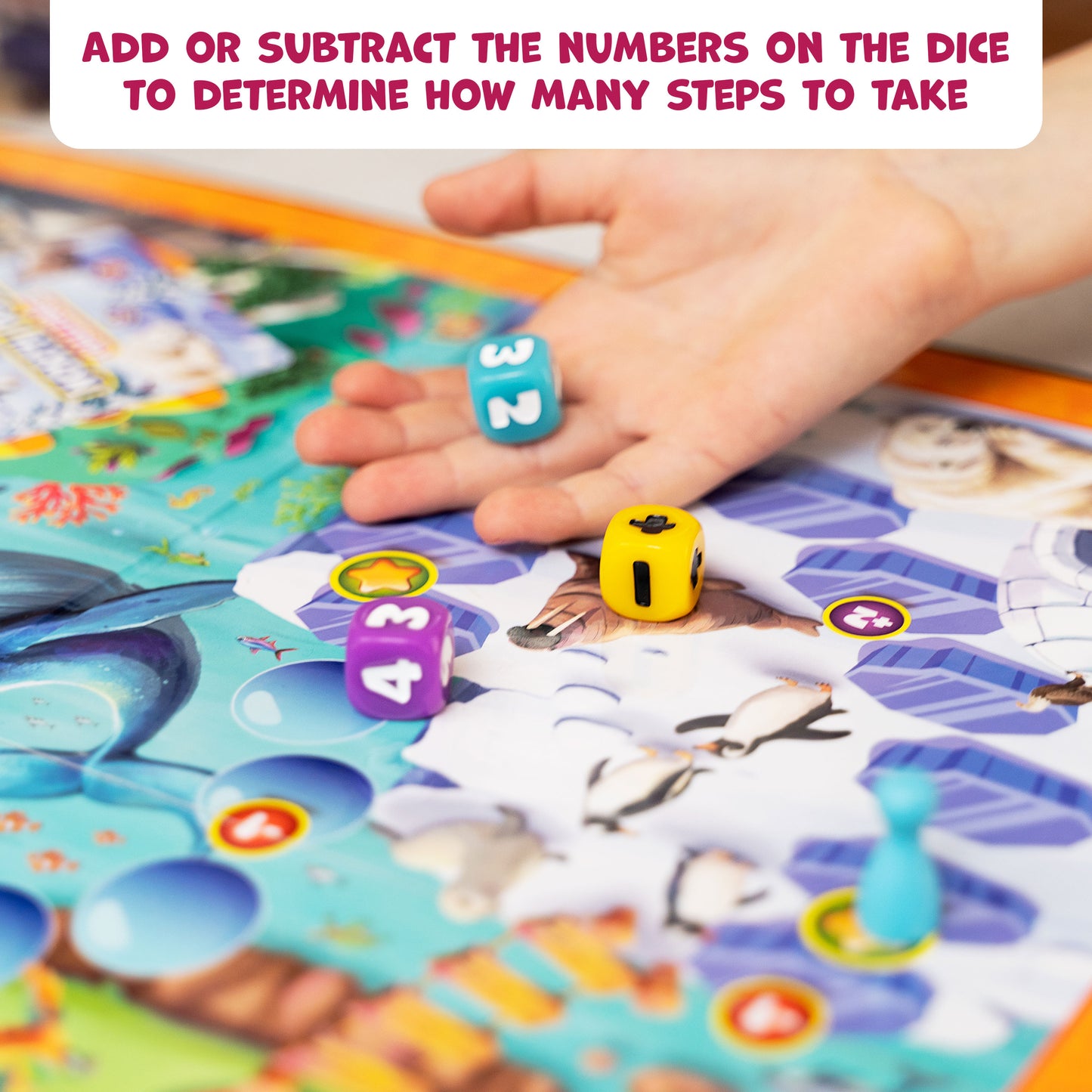 Number Hunter – Fun Kid Math Board Game for Learning Addition & Subtraction