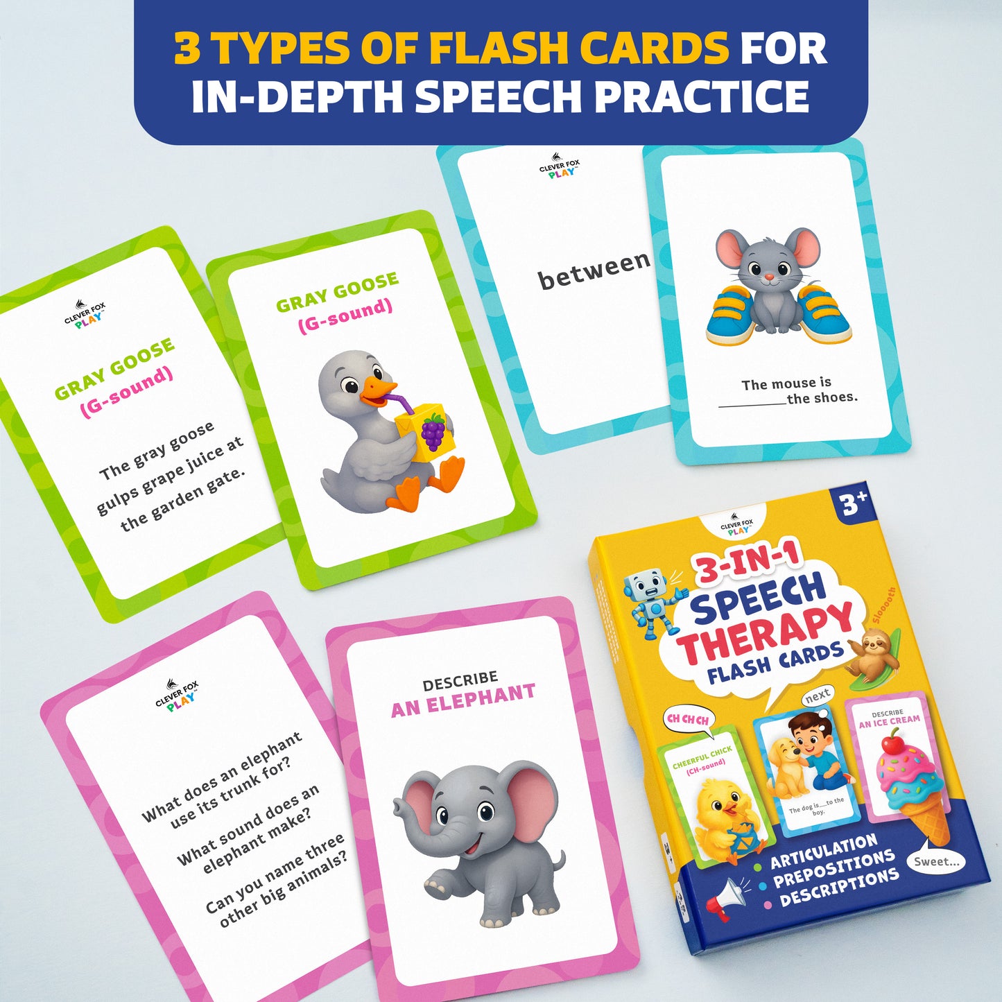 3-in-1 Speech Therapy Flash Cards