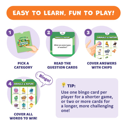 Bingo Lingo Quiz – Educational Reading & Sight Word Bingo Game for Kids